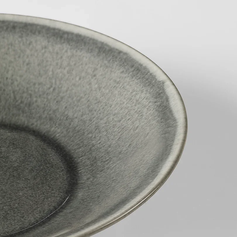 BROSTE COPENHAGEN Nordic Rain tiefer Teller, rund – graues Steinzeug (22,5)