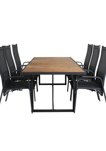 VENTURE DESIGN Khung hagebord - brunt akasietre og svart stl (200x100)