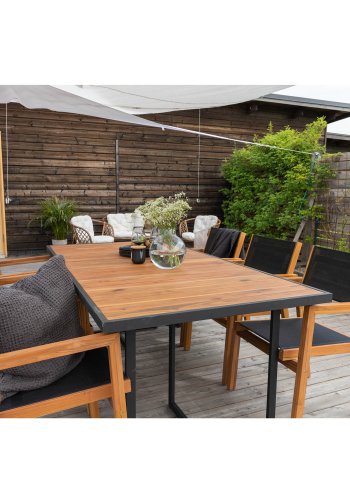 VENTURE DESIGN Khung hagebord - brunt akasietre og svart stl (200x100)