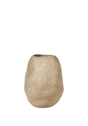 BROSTE COPENHAGEN Bio-Vase – Steingut in Taupe und warmem Grau
