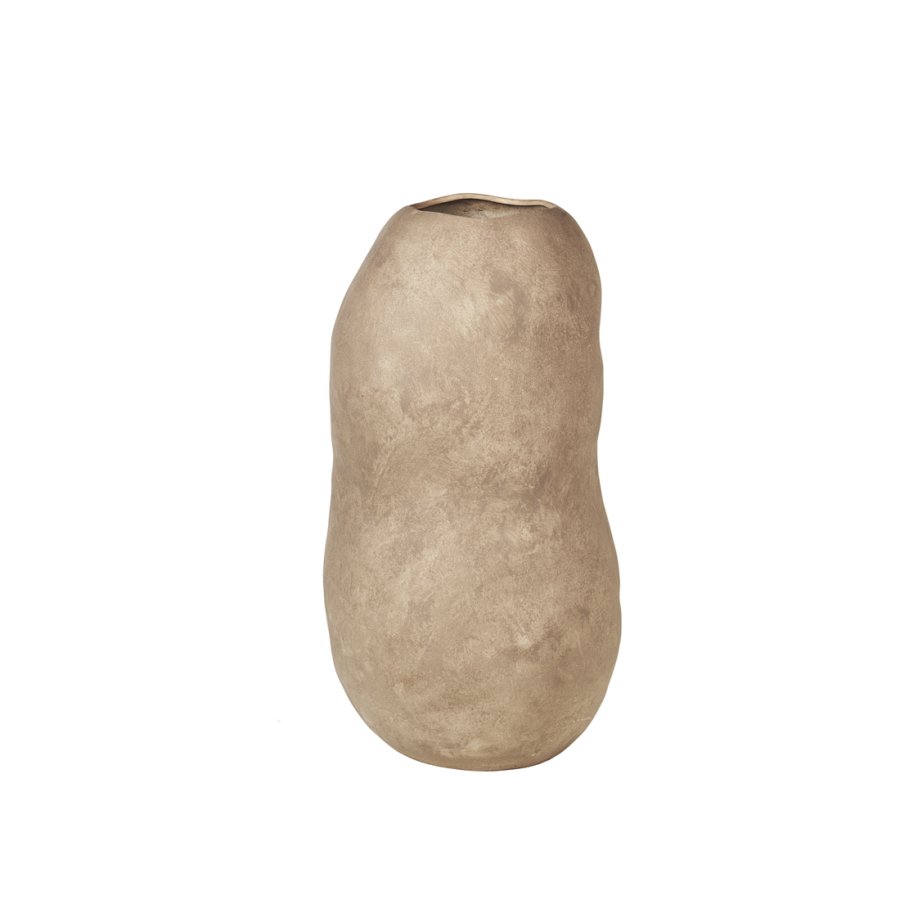 BROSTE COPENHAGEN Bio-Vase – Steingut in Taupe und warmem Grau