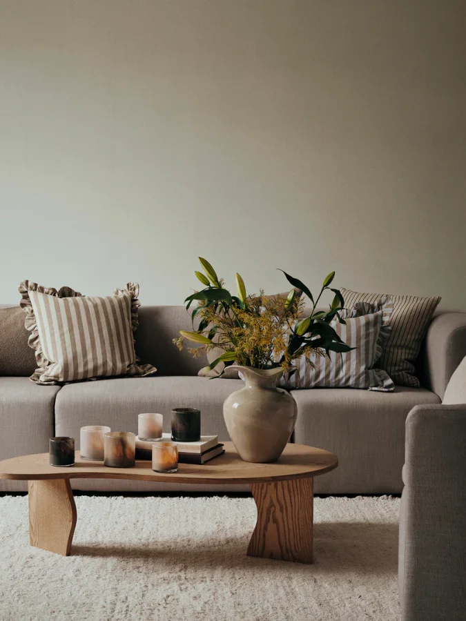 BROSTE COPENHAGEN Solai Teelichthalter - hellgrünes Glas (H:8)