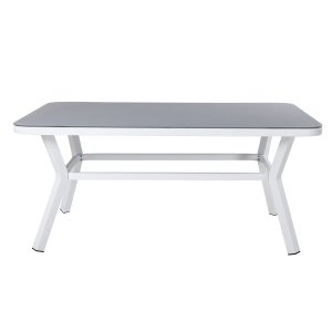 VENTURE DESIGN Virya havebord - gr glas og hvid aluminium (160x90)