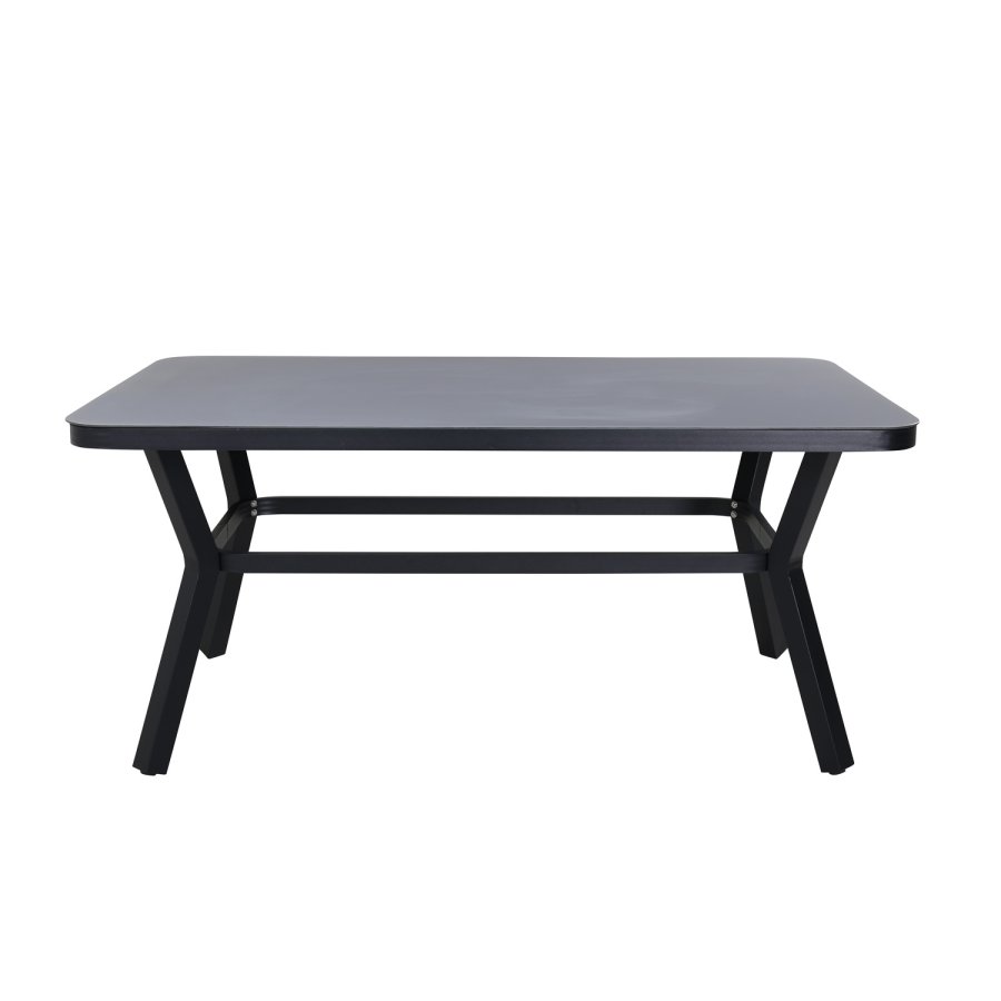 VENTURE DESIGN Virya hagebord - grtt glass og svart aluminium (160x90)