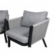 VENTURE DESIGN Virya loungesett (3+2+1) - gr puter, glass, grtt tau og svart aluminium