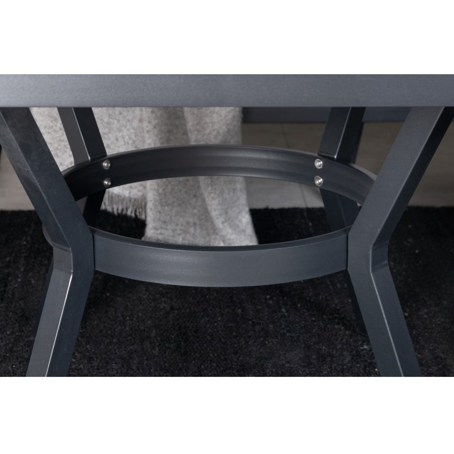 VENTURE DESIGN Virya hjrnesofasett - gr puter, glass, grtt tau og svart aluminium