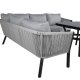 VENTURE DESIGN Virya Ecksofa-Set &ndash; graue Kissen, Glas, graues Seil und schwarzes Aluminium