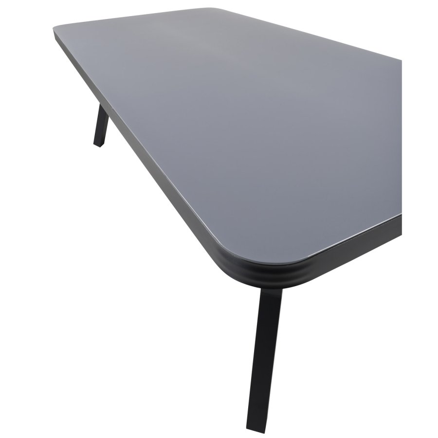 VENTURE DESIGN Virya hagebord - grtt glass og svart aluminium (200x100)