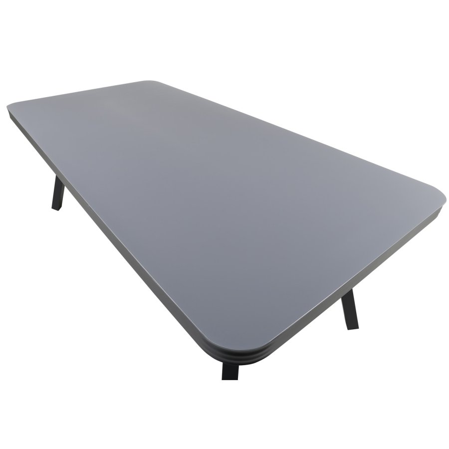 VENTURE DESIGN Virya hagebord - grtt glass og svart aluminium (200x100)