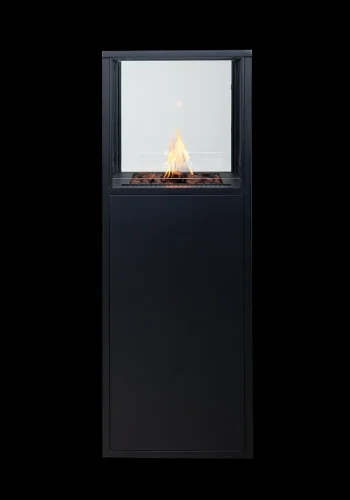 COSI FIRES Cosipillar Dome Gaskamin, quadratisch – schwarzes Aluminium (40x40)