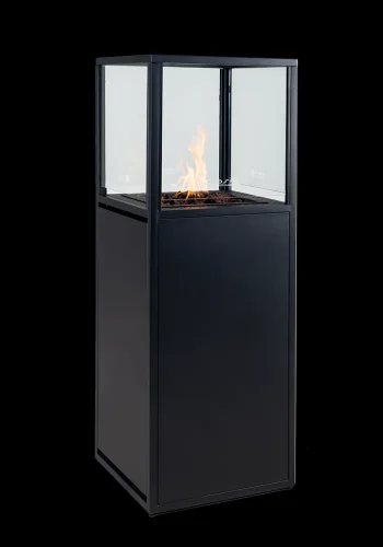 COSI FIRES Cosipillar Dome Gaskamin, quadratisch – schwarzes Aluminium (40x40)