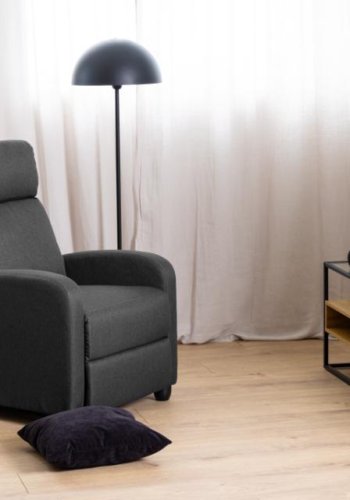 ACT NORDIC Randolf TV-bord, 1 hylle, 2 rom - klart glass, naturlig villeik melamin, sort stl (120x40)