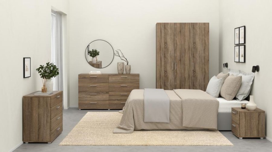 TVILUM Pepe Nachttisch, m. 2 Schubladen - Trüffelfolie und Kunststoff (40x40,25)