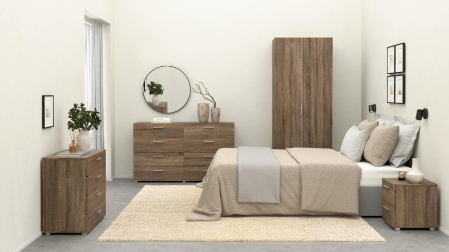 TVILUM Pepe Nachttisch, m. 2 Schubladen - Trüffelfolie und Kunststoff (40x40,25)