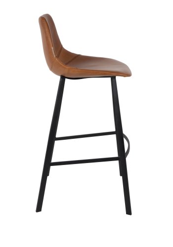 DUTCHBONE Franky barkrakk, med ryggsttte og fotsttte - brun PU og svart stl (80cm)