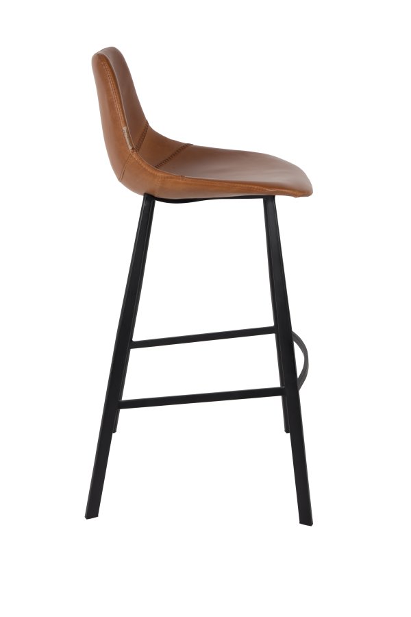 DUTCHBONE Franky barkrakk, med ryggsttte og fotsttte - brun PU og svart stl (80cm)