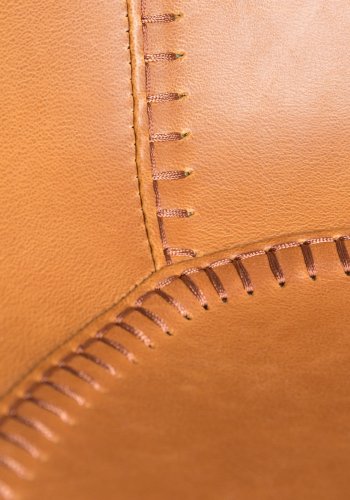 ZUIVER Feston barkrakk, med ryggsttte, armlener og fotsttte - brun PU og svart stl (65cm)