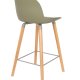 ZUIVER Albert Kuip barkrakk, m ryggsttte og fotsttte - grnn polypropylen/naturlig ask (65cm)