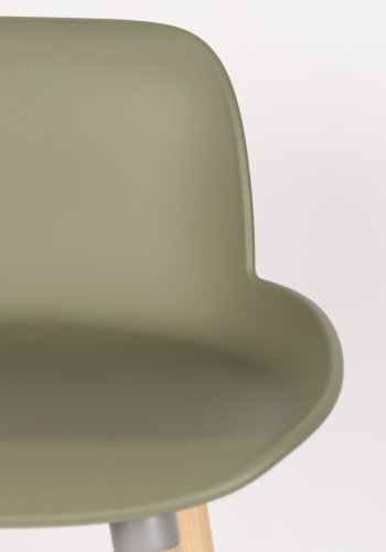 ZUIVER Albert Kuip barkrakk, m ryggsttte og fotsttte - grnn polypropylen/naturlig ask (65cm)