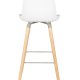 ZUIVER Albert Kuip barkrakk, m ryggsttte og fotsttte - hvit polypropylen/naturlig ask (75cm)
