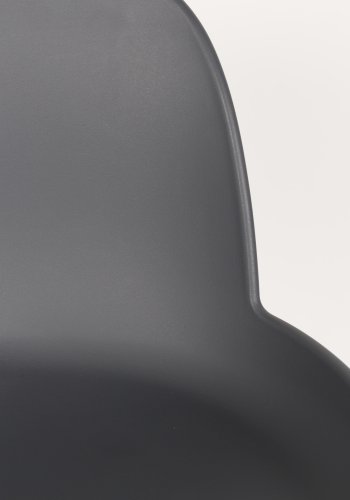 ZUIVER Albert Kuip barkrakk, m ryggsttte og fotsttte - mrkegr polypropylen/natur ask (75cm)