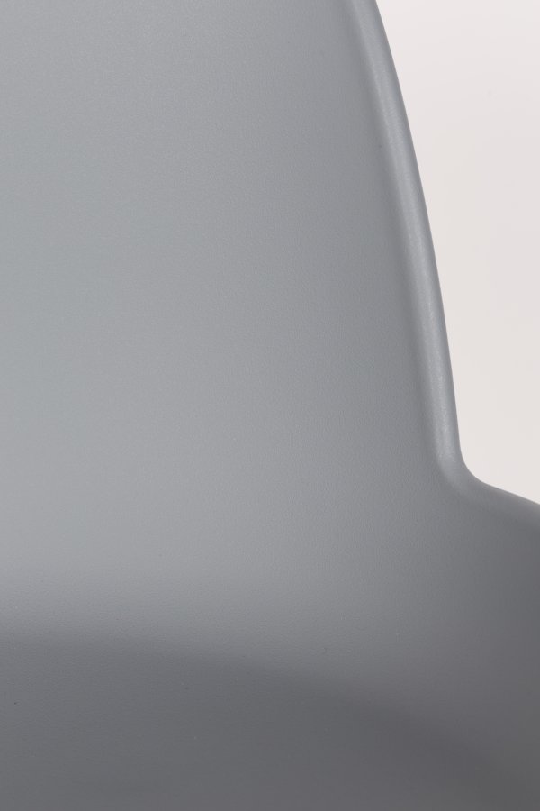 ZUIVER Albert Kuip barkrakk, m ryggsttte og fotsttte - lys gr polypropylen/natur ask (75cm)