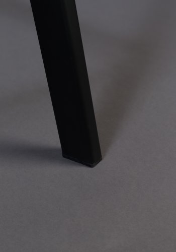 DUTCHBONE Franky Barhocker, mit Rückenlehne und Fußstütze – grauer Samtstoff und schwarzer Stahl (65 cm)