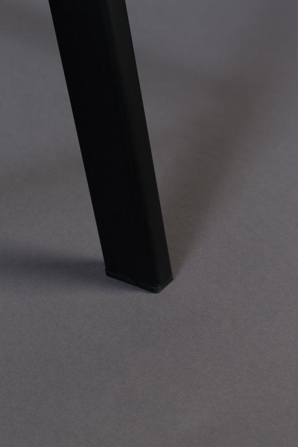 DUTCHBONE Franky Barhocker, mit Rückenlehne und Fußstütze – petrolfarbener Samtstoff und schwarzer Stahl (65 cm)