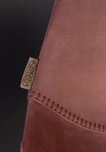 DUTCHBONE Franky barkrakk, med ryggsttte og fotsttte - rosa flyelsstoff og svart stl (80 cm)