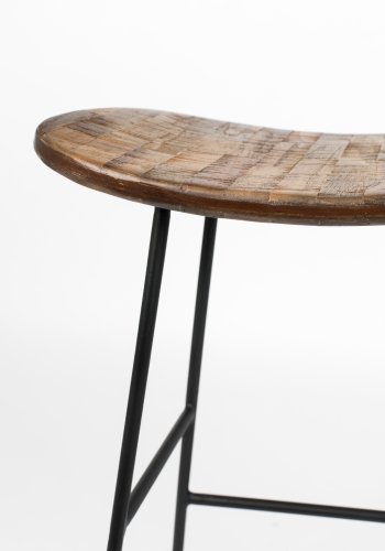 WHITE LABEL LIVING Tangle benkestol, med fotsttte - naturlig teak og stl