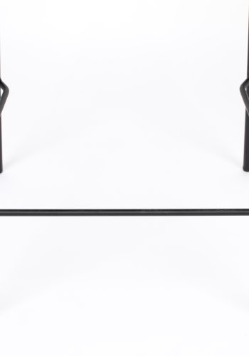 WHITE LABEL LIVING Jolien benkestol, med ryggsttte og fotsttte - mrkegr polyester og sort stl