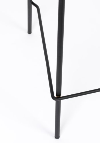 WHITE LABEL LIVING Jolien benkestol, med ryggsttte og fotsttte - gr polyester og sort stl