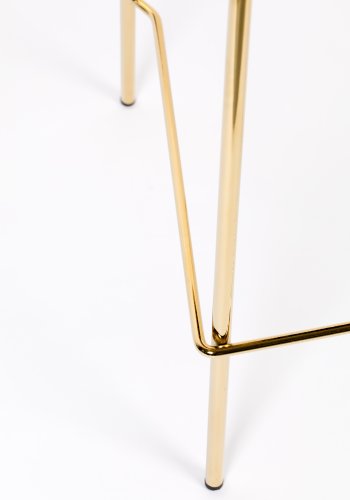 WHITE LABEL LIVING Jolien benkestol, med ryggsttte og fotsttte - mrkegrnn polyester og gullstl