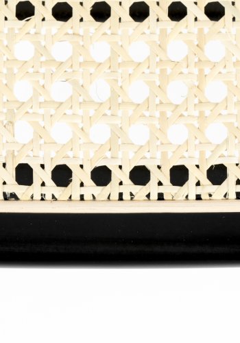 ZUIVER Jort barkrakk, med ryggsttte og fotsttte - naturlig rotting og sort stl (66,5 cm)