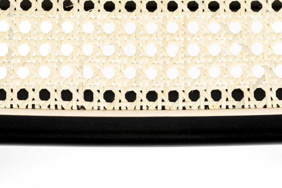 ZUIVER Jort barkrakk, med ryggsttte og fotsttte - naturlig rotting og sort stl (66,5 cm)