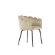 VENTURE DESIGN Limhamn spisebordsstol, med armlener - beige flyel og sort stl