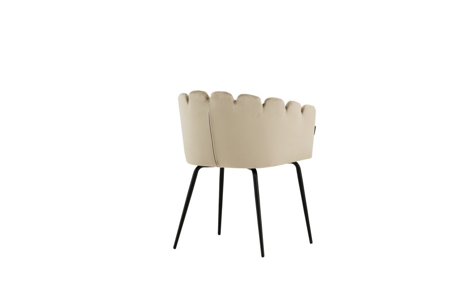 VENTURE DESIGN Limhamn spisebordsstol, med armlener - beige flyel og sort stl