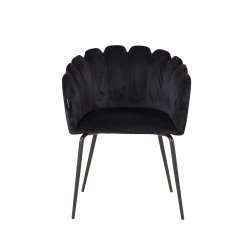 VENTURE DESIGN Limhamn Esszimmerstuhl, mit Armlehnen – schwarzer Velours und Metall