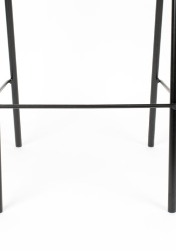 ZUIVER Jort barkrakk, med ryggsttte og fotsttte - naturlig rotting og svart stl (77,5 cm)