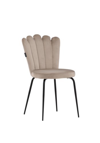 VENTURE DESIGN Limhamn spisestuestol - beige flyel og sort stl