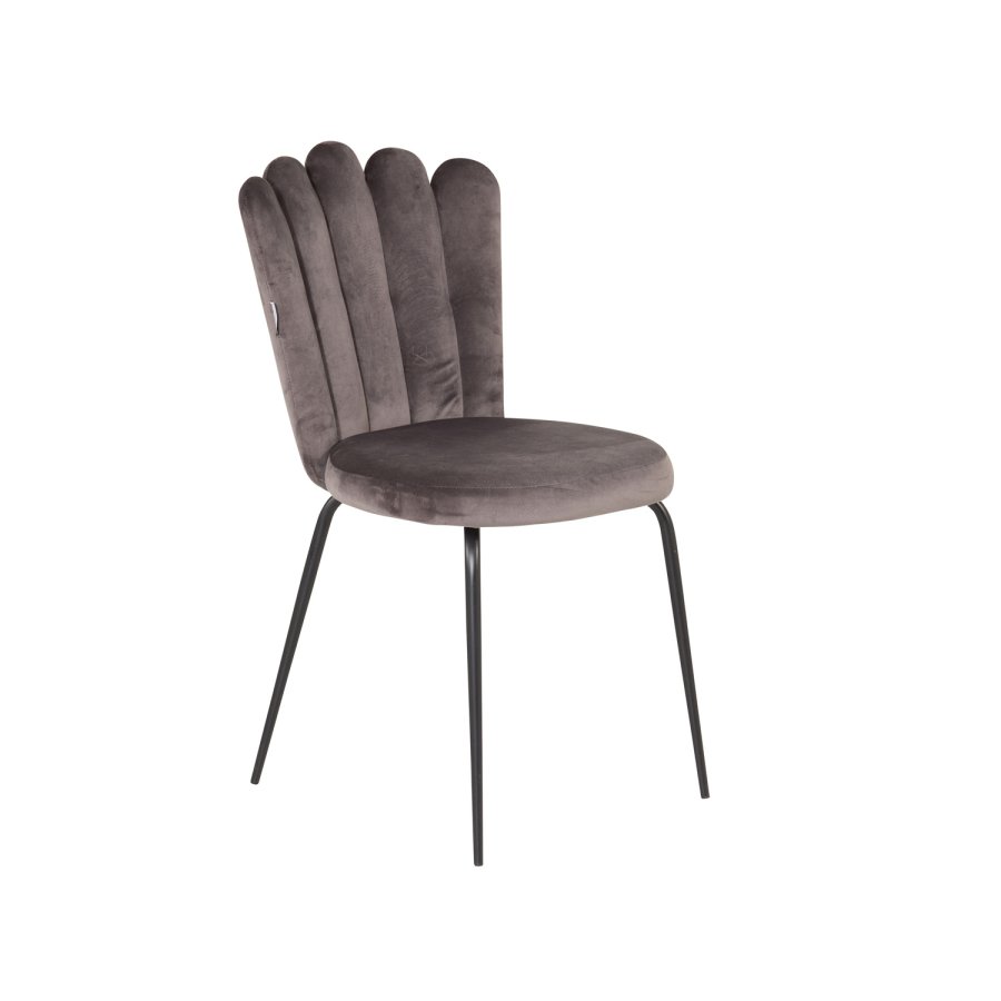 VENTURE DESIGN Limhamn spisestuestol - gr velur og sort metall