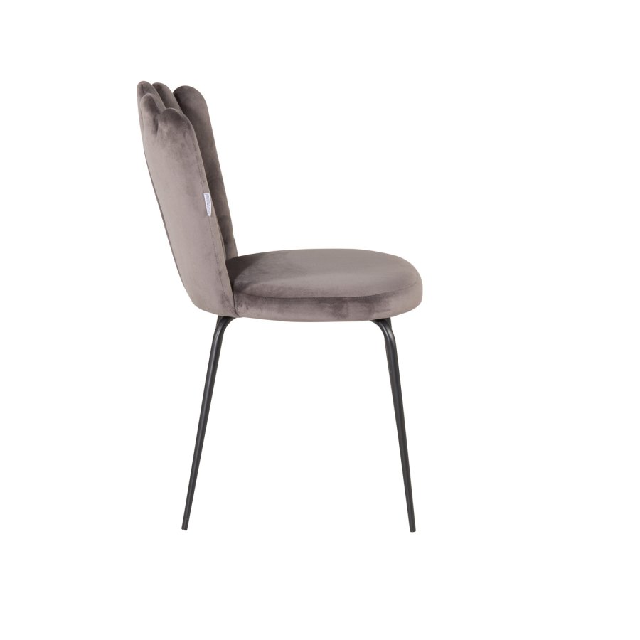 VENTURE DESIGN Limhamn spisestuestol - gr velur og sort metall