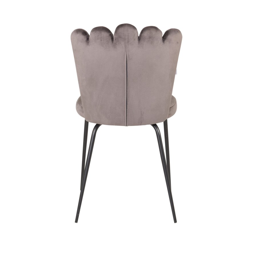 VENTURE DESIGN Limhamn spisestuestol - gr velur og sort metall