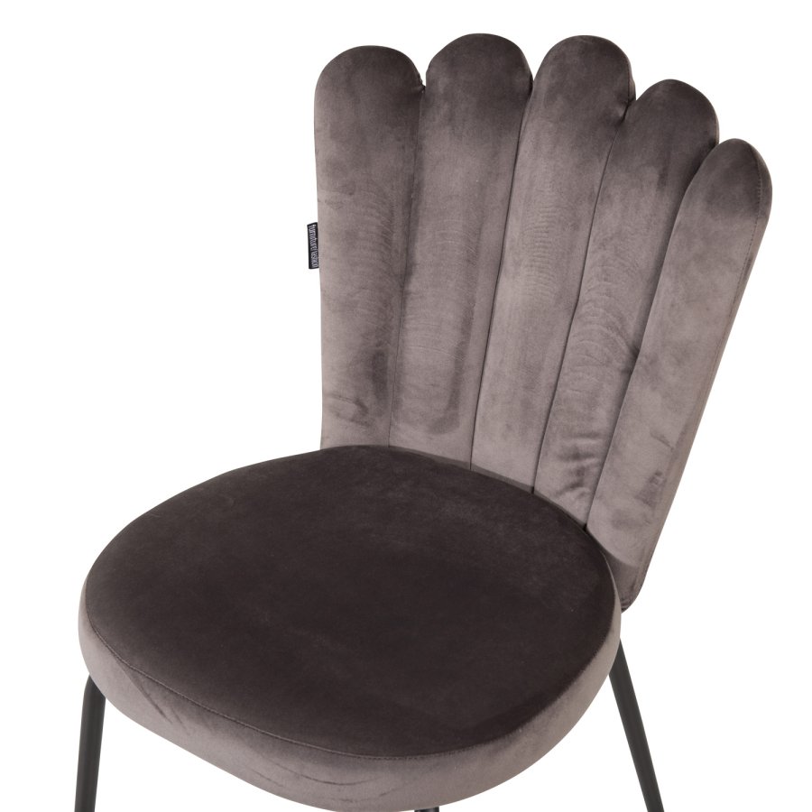 VENTURE DESIGN Limhamn spisestuestol - gr velur og sort metall