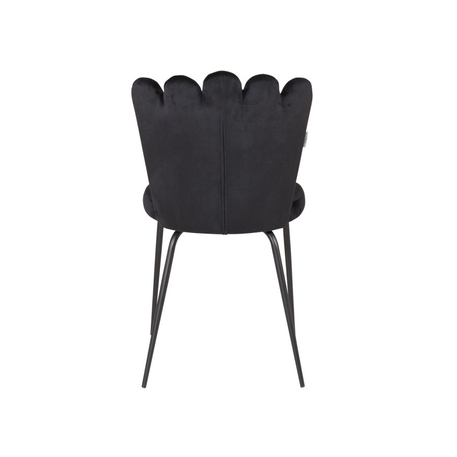 VENTURE DESIGN Limhamn spisestuestol - sort velour og sort metall