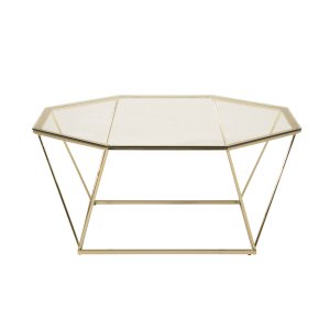 VENTURE DESIGN sterlen Soffbord - Rkfrgat Glas och Mssingsmetall ( 100 cm)