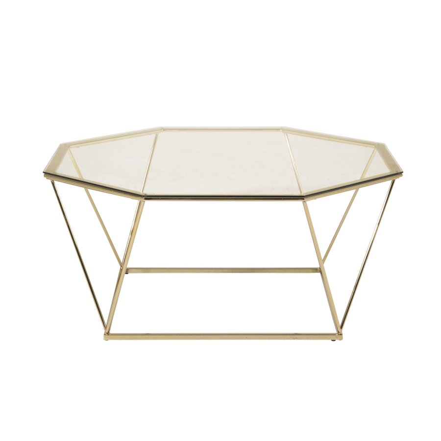 VENTURE DESIGN sterlen salongbord - rkt glass og messingmetall (100)