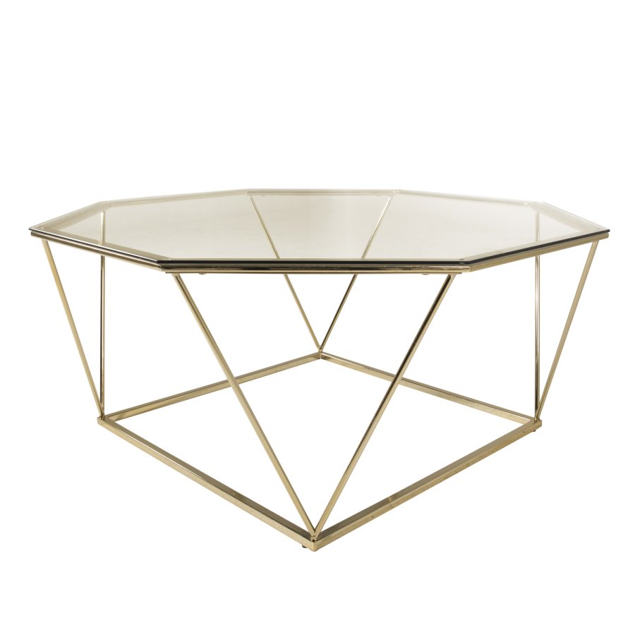 VENTURE DESIGN sterlen salongbord - rkt glass og messingmetall (100)