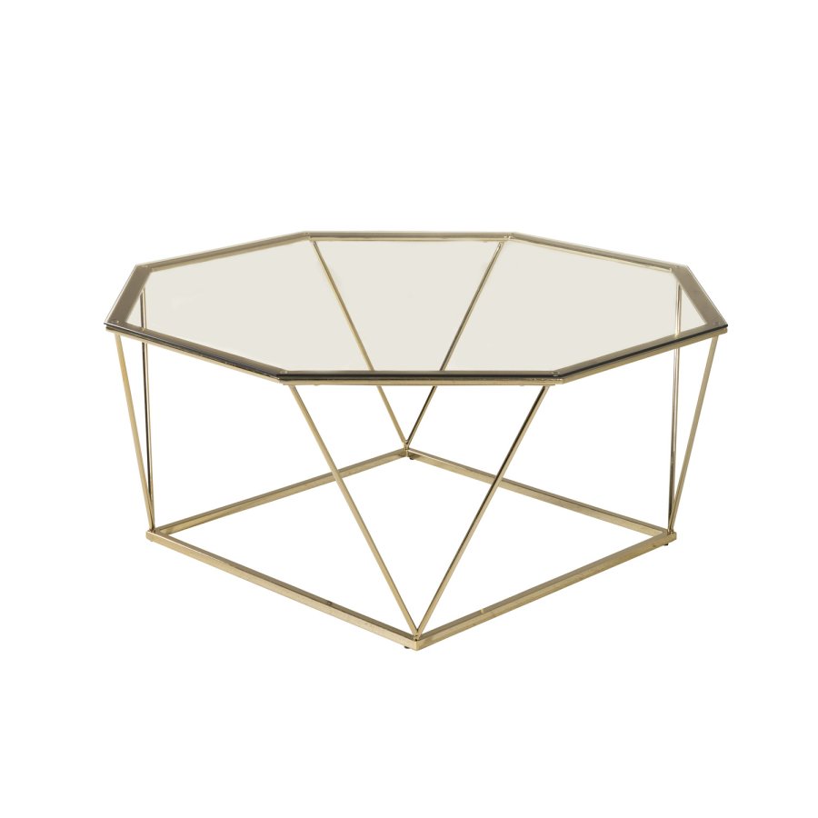 VENTURE DESIGN sterlen salongbord - rkt glass og messingmetall (100)