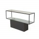 VENTURE DESIGN Maglehem konsollbord, m. hylle - grtt glass og sort metall (30x35)